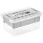 keeeper Henri Storage Box with Lid and Organizer, 5 L, Light Gray/Transparent, 29 x 19 x 14 cm