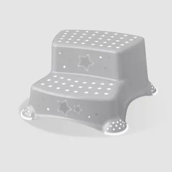 keeeper kids Igor Stars 2-Step Stool, Grey with Star Print, 120 kg Capacity, Anti-Slip Feet 1003113019600