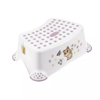keeeper kids Step Stool Tomek “Cats” White – Non-Slip, 80 kg Capacity