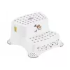 keeeper kids Two-Tier Step Stool Igor Cats, White with Cat Print, 40x37x21 cm, Load Capacity 120 kg, Anti-Slip Feet