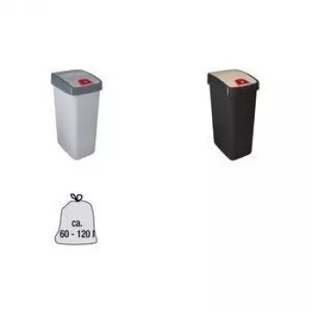 keeeper magne 45 L Waste Bin with 2-Way Swing Lid, Silver/Grey 1060516000000