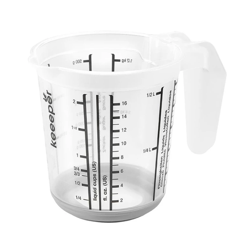 KEEEPER Measuring Jug with Non-Slip Function 0.5L Massimo Ø10.5x11.5cm Transparent/Grey