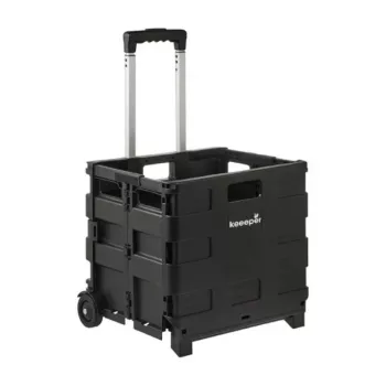 keeeper Olli Foldable Shopping Trolley 45L Black, Load Capacity 25 kg, Telescopic Handle, Aluminium Frame