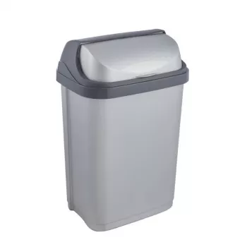 keeeper Rasmus 10L Waste Bin with Rotating Lid, Light Silver