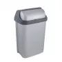 keeeper Rasmus 10L Waste Bin with Rotating Lid, Light Silver