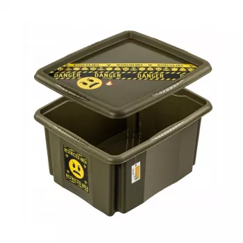 keeeper Storage Box with Lid 24L Karolina “Emoji Danger” Olive 42.5x35.5x22.5cm