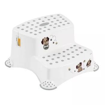 keeeper Two-Tier Bench Igor Dogs, White, 40 x 37 x 21 cm, Load Capacity 120 kg, Anti-Slip Feet