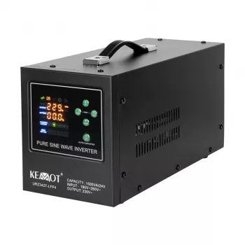 KEMOT PROsinus-1500/24-LFP4 Pure Sine Wave UPS Inverter 1500VA/1050W 24V DC to 230V AC with Battery Charger