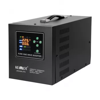 KEMOT PROsinus-2000/24-LFP4 Pure Sine Wave UPS Inverter 2000VA/1400W 24V DC to 230V AC with Charger