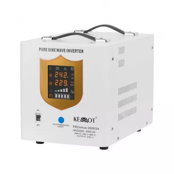 KEMOT PROsinus-2000/24 Uninterruptible Power Supply Converter with Pure Sine Wave and Charging Function 24V 230V 2000VA/1400W