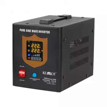 KEMOT PROsinus-500 Uninterruptible Power Supply, Pure Sine Wave, 12V 230V 500VA/300W, Black