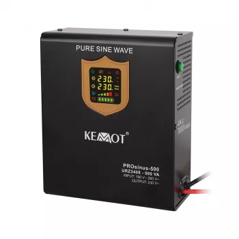 KEMOT PROsinus-500 Wall-Mounted Emergency Power Supply, Pure Sine Wave, 12V 230V 500VA/300W