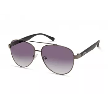 Kenneth Cole KC1394-5908B Men's Rectangular Sunglasses - Shiny Black Frame, Smoke Lens