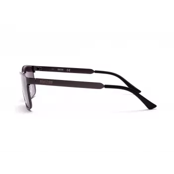 KENNETH COLE MAN KC1329-5709B Rectangular Sunglasses - Shiny Black Frame, Smoke Lens, 57mm