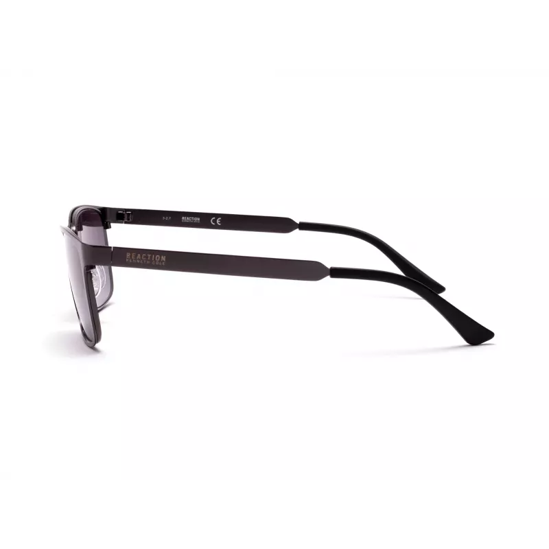 KENNETH COLE MAN KC1329-5709B Rectangular Sunglasses - Shiny Black Frame, Smoke Lens, 57mm