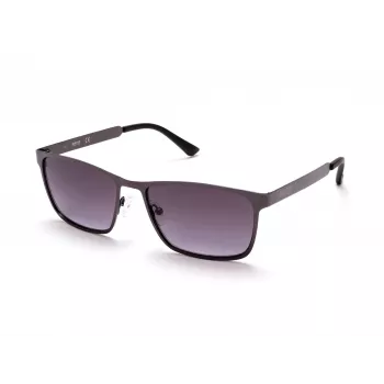 KENNETH COLE MAN KC1329-5709B Rectangular Sunglasses - Shiny Black Frame, Smoke Lens, 57mm