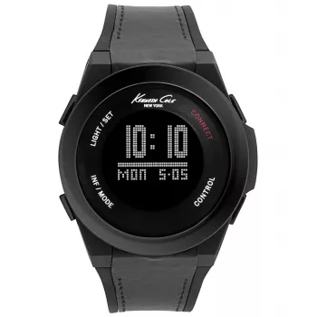 KENNETH COLE Men's Automatic Skeleton Watch 10022805 47mm Black Leather