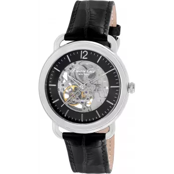 KENNETH COLE Men's IKC8017 Analog Quartz Watch 43mm Stainless Steel Black Dial