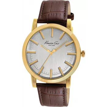 KENNETH COLE Men's Watch IKC8043 43.5mm Stainless Steel Quartz Analog Black Dial Silver-tone Bracelet