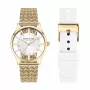 KENNETH COLE Women's Quartz Analog Watch KCWLG2124003 34.5mm Stainless Steel Case White Dial Black Leather Strap