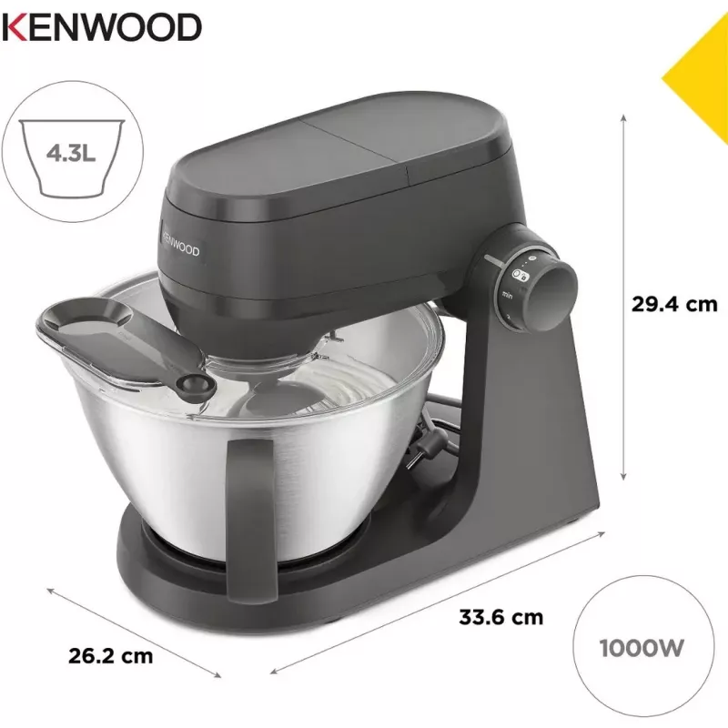 Kenwood KHC30.045GY 1000 W Food Processor with 4.3 L Bowl, Stainless Steel, Grey