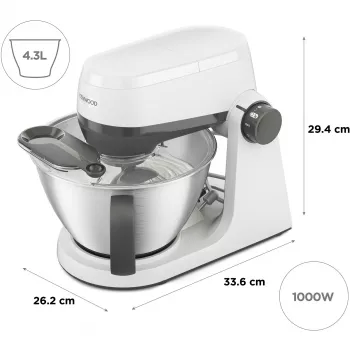 KENWOOD Multi-Tasker KHC30.000WH Kitchen Machine (Grey/White, 1000 W, 4.3 L Bowl)