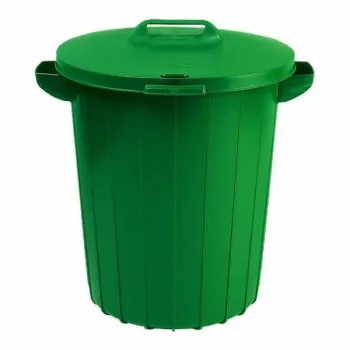 Keter Curver 90L Green Waste Container with Hinged Lid, Durable Polypropylene, Indoor/Outdoor