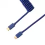 Keychron Coiled Aviator Blue Cable USB-C to USB-A with GX16 4-Pin Detachable Connector, 200 cm