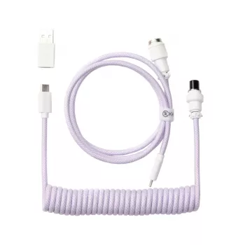 Keychron Coiled Aviator Cable USB-C to USB-A - Light Purple/Straight
