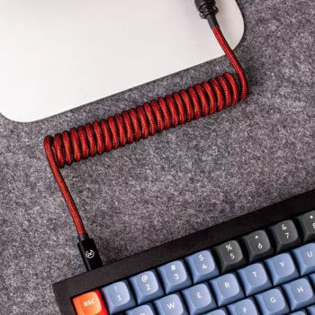 Keychron Coiled Aviator Cable - Red (USB-A to USB-C, 2m, Detachable GX12)
