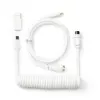Keychron Coiled Aviator White Cable - USB-C to USB-A, GX16 4-Pin, Double-Sleeved