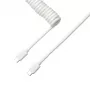 Keychron Coiled Aviator White Cable - USB-C to USB-A, GX16 4-Pin, Double-Sleeved