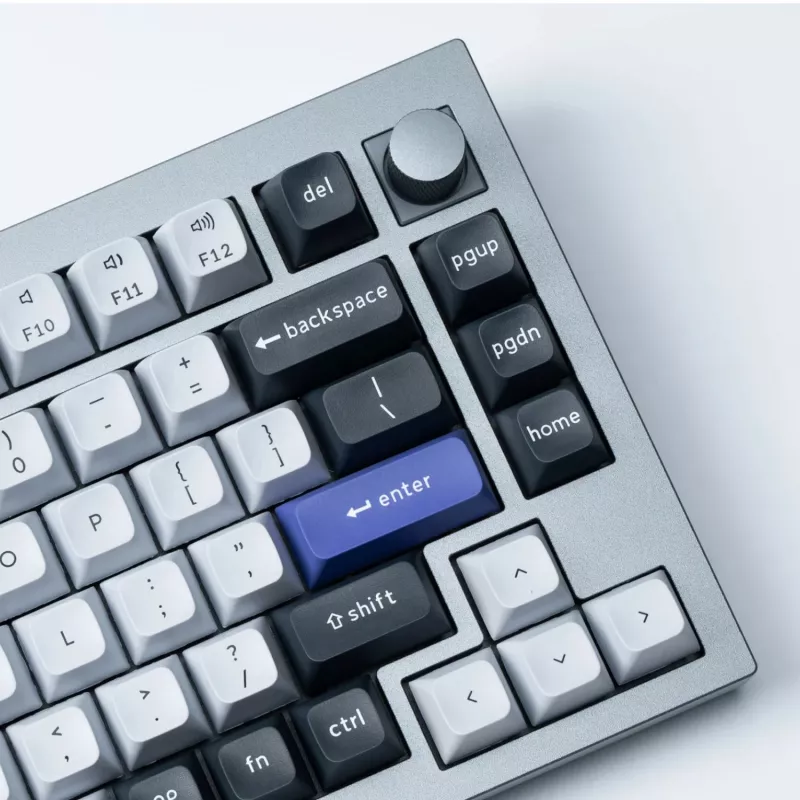 Keychron Double Shot KSA PBT Keycap Set - Dark Grey/White Smoke (137-Keys, MX-Style, ANSI)
