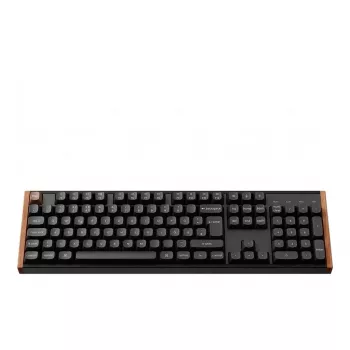 Keychron K10 HE Wireless Magnetic Switch Custom Keyboard German Layout (Black/Wood, DE-Layout, Gateron Double-Rail Magnetic Nebula, Hot-Swap, Aluminium Frame, RGB)