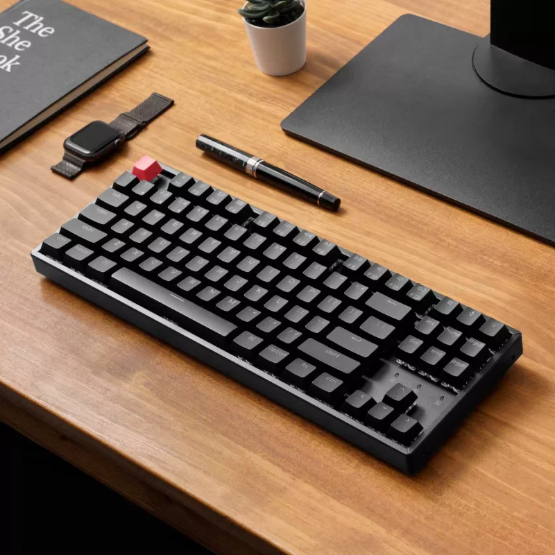 Keychron K8 QMK 80% TKL Wireless Mechanical Keyboard V2 Red Switches - Black