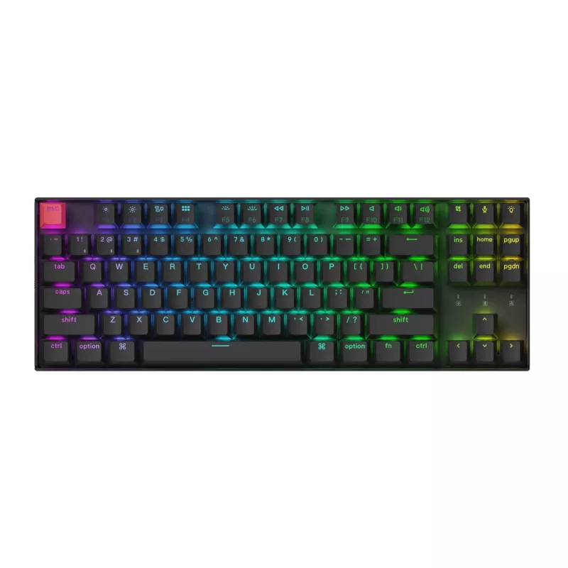 Keychron K8 QMK 80% TKL Wireless Mechanical Keyboard V2 Red Switches - Black
