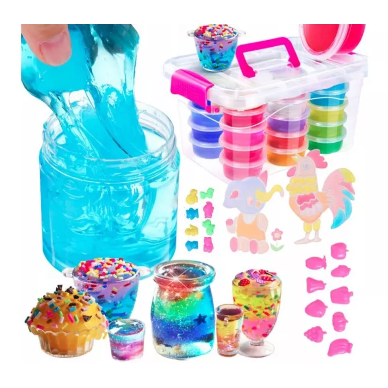 Kiddyz DIY Slime Factory: Large Set with Glitter and Figurines for Making Slime