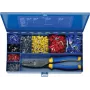 Klauke SK47B Crimping Tool Set with Cable Cutter, Insulated Terminals, Ratchet Mechanism, Blue/Yellow