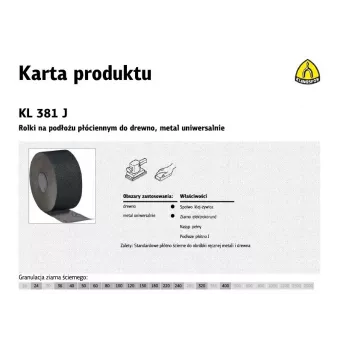 Klingspor KL 381 J Abrasive Cloth Roll 150 mm x 30 m P36 Aluminum Oxide