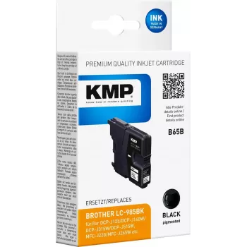 KMP B65B Remanufactured Black Ink Cartridge for Brother LC985BK (6.2 ml) 1523,4001