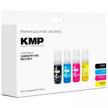 KMP Compatible Canon PFI-050 Ink Cartridge Multipack Black/Cyan/Magenta/Yellow (1588,0005)