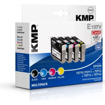 KMP E107V Compatible Ink Cartridge Multipack Black/Cyan/Magenta/Yellow for Epson T0715
