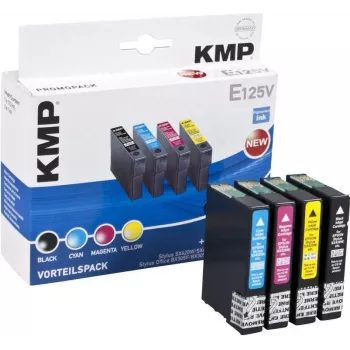 KMP E125V Compatible Ink Cartridge 3-Pack – Cyan, Magenta, Yellow for Epson Stylus SX230, SX235, SX430, SX438, WorkForce WF-3520, WF-3530, WF-3540, WF-7015, WF-7515, WF-7525 1617,4050
