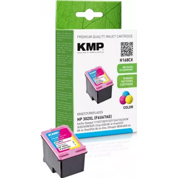KMP H168CX Compatible Ink Cartridge Tri-Color (Cyan, Magenta, Yellow) 12 ml - Replaces HP 302XL F6U67AE