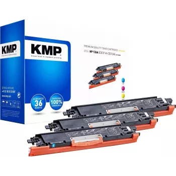 KMP PRINTTECHNIK KMP MULTIPACK H-T149CMY 3-Pack Compatible Toner Cartridges (Cyan, Magenta, Yellow) for HP Color LaserJet CM2320/CP2025 Series - Replaces HP 126A 1226,0030