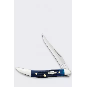 Knife Case Rogers Mini Trapper SS Blue Bone Folding Pocket Knife 2 Blades Stainless Steel Jigged Blue Bone Handle Slipjoint 89mm Closed