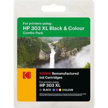 KODAK HP 303XL Twin Pack Ink Cartridge (Black + Tri-Colour) for HP ENVY Photo & Tango Series 185H030317