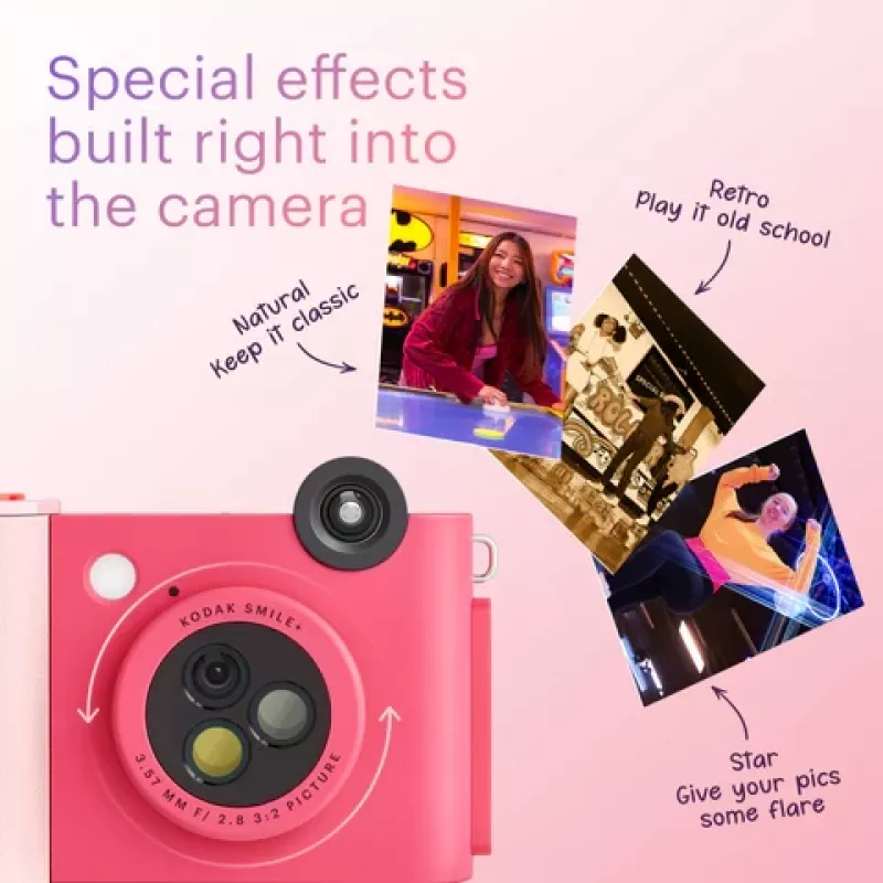 Kodak SMILE+ Instant Print Camera, 2x3 inch, Fuchsia
