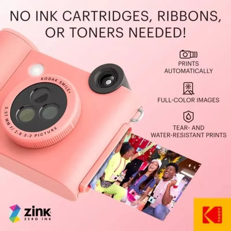 Kodak SMILE+ Instant Print Camera, 2x3 inch, Pink (SPEC)