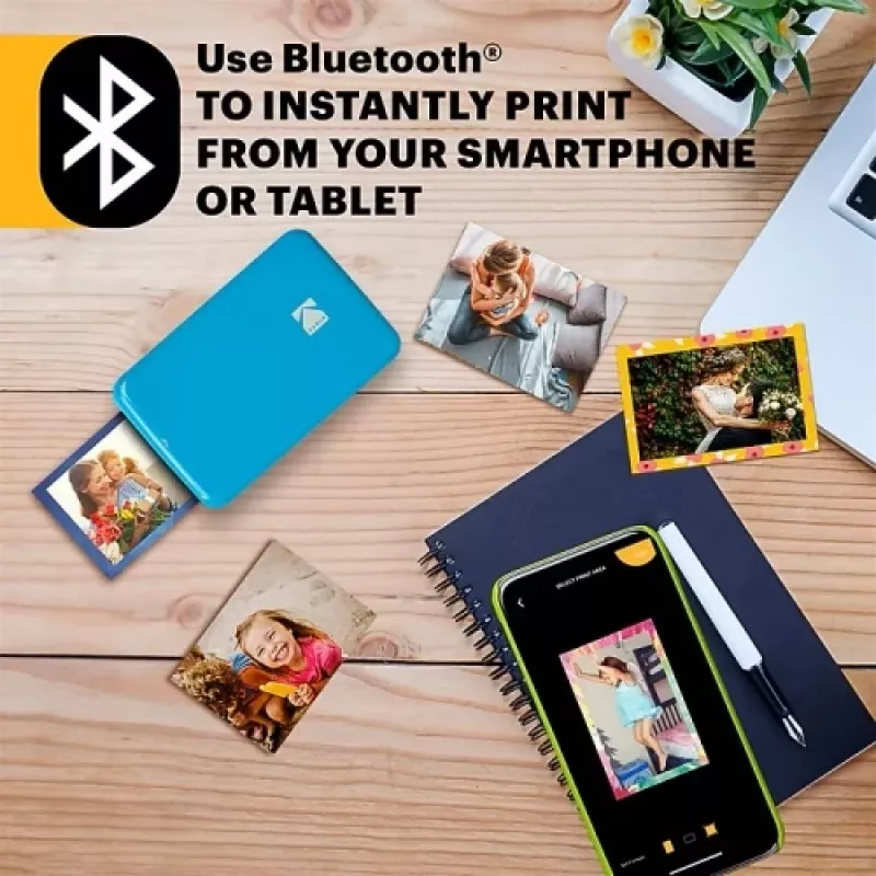 KODAK STEP Instant Mobile Photo Printer - Colour ZINK 2x3 inch - 1 ppm - Bluetooth - Blue